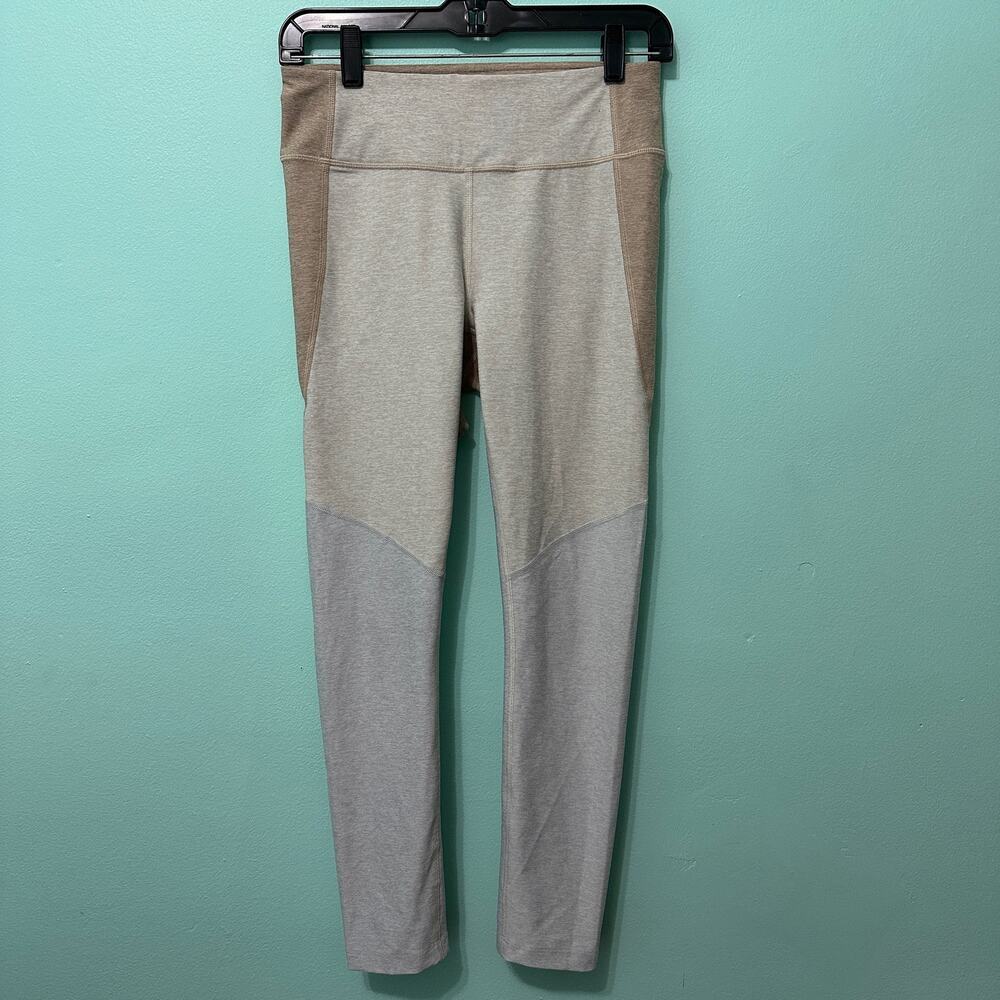 Outdoor Voices 3 Tone Color block Leggings‎ Size Medium Brown Gray and Tan